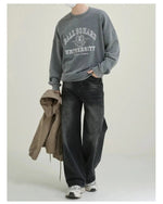 Embroidered Text Print Pullover