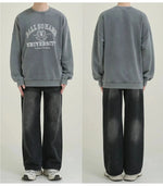 Embroidered Text Print Pullover