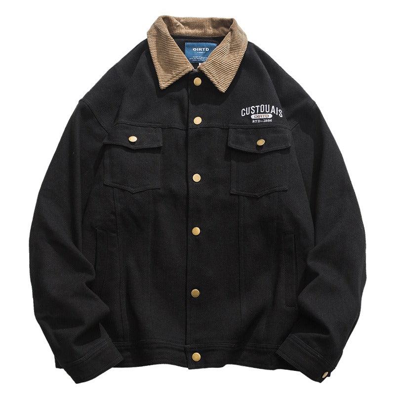 Embroidery Lapel Denim Jacket