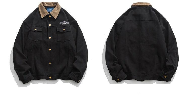 Embroidery Lapel Denim Jacket