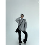 Embroidery Oversized High-Neck Sweatshirt