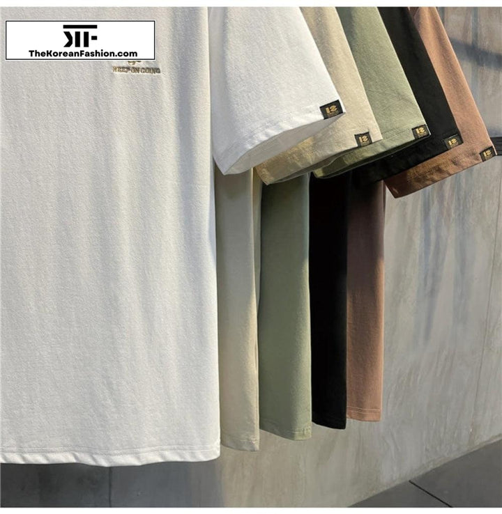Embroidery Round Neck T-Shirt
