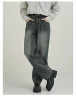 Faded Blue Straight-leg Jeans