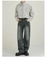 Faded Blue Straight-leg Jeans