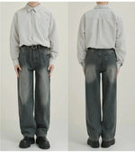 Faded Blue Straight-leg Jeans