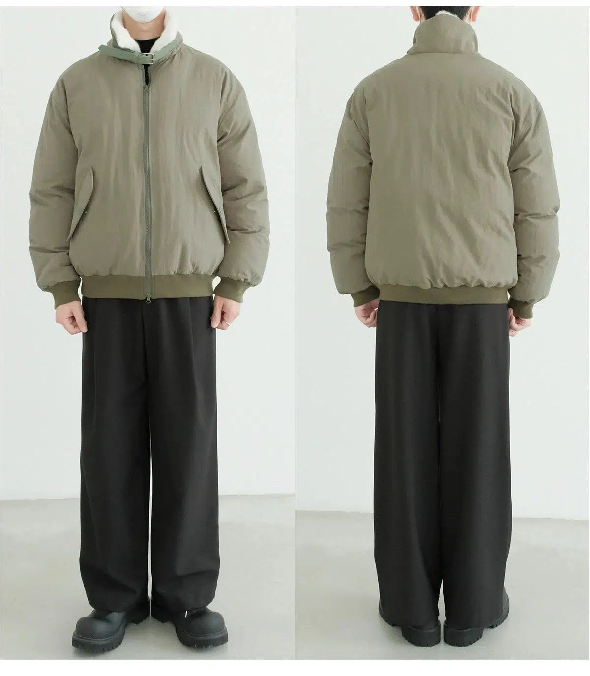 Faux Fur Collar Insulated Jacket