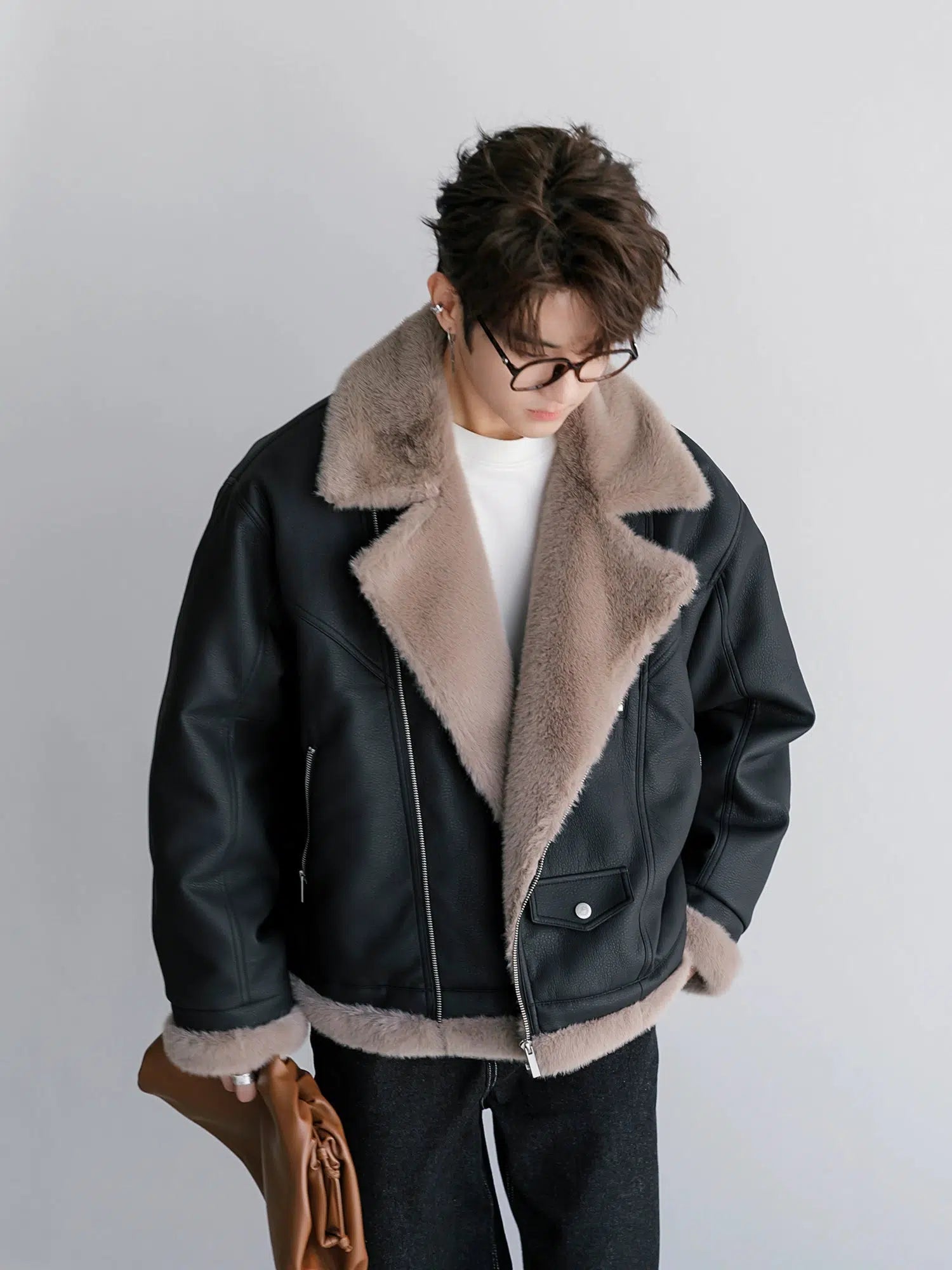 Faux Fur Leather Jacket