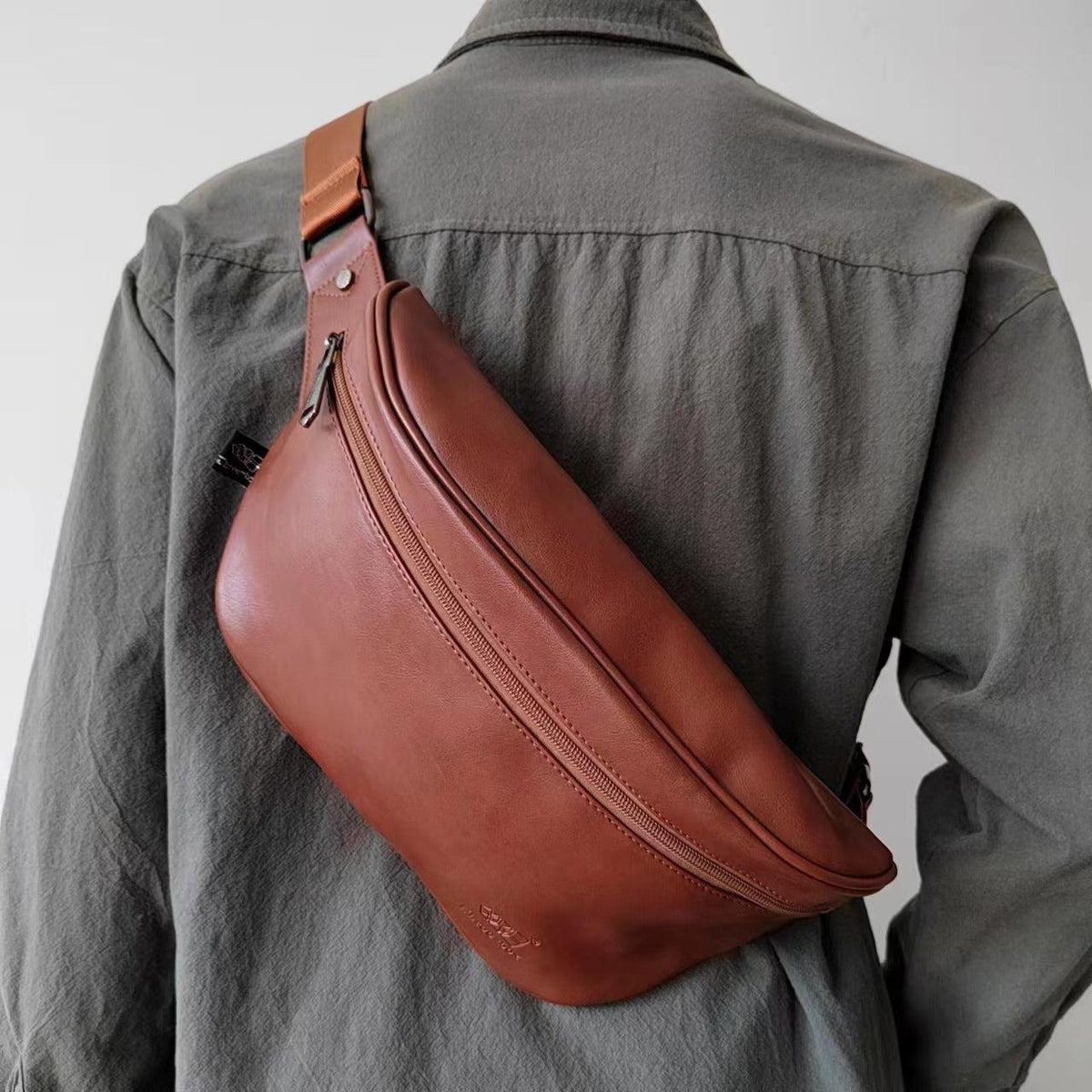 Faux Leather Cross Body Chest Bag