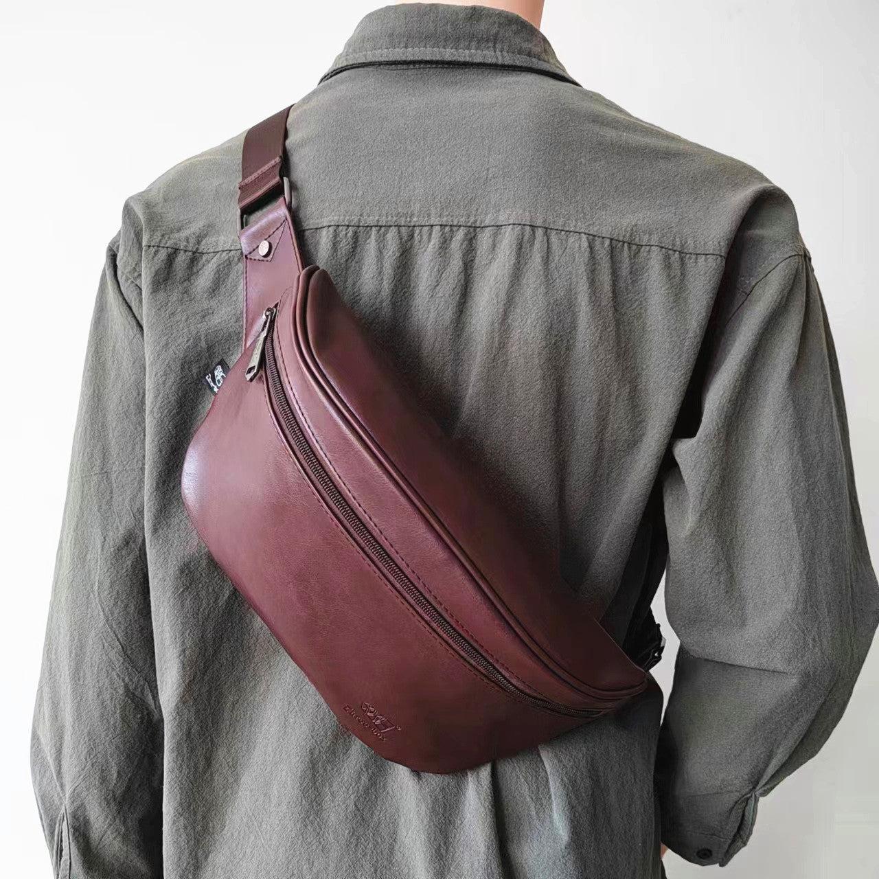 Faux Leather Cross Body Chest Bag