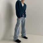 Faux Mink Velvet V-neck Knitted Cardigan