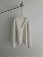 Faux Mink Velvet V-neck Knitted Cardigan
