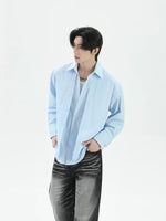 Faux Two-Piece Long Sleeve Casual Shirt 4