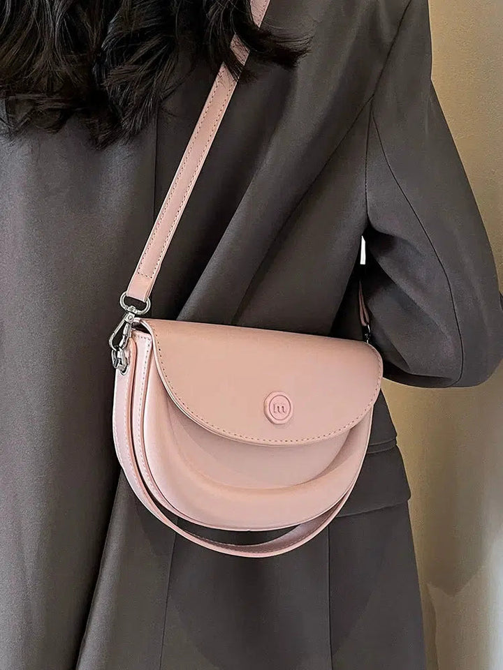 Flap Closure Leather Crossbody Bag