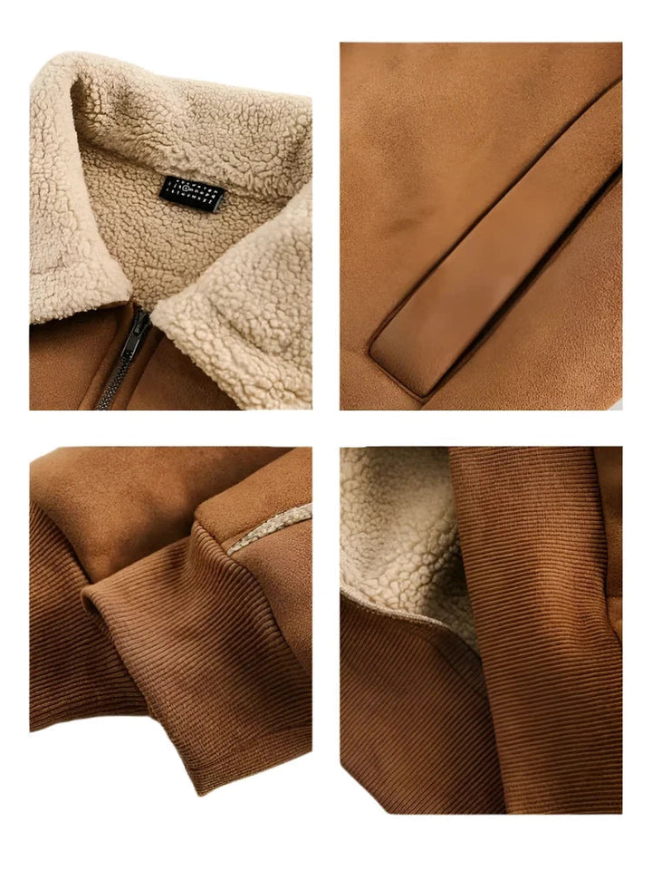 Fleece Collar Brown Jacket