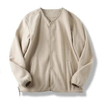 Fleece Collarless Cardigan Jacket