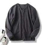 Fleece Collarless Cardigan Jacket