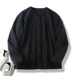 Fleece Collarless Cardigan Jacket