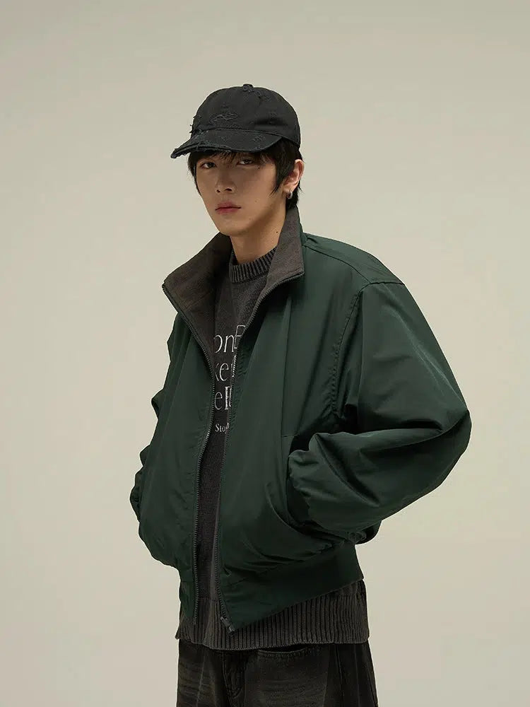 Fleece Double-sided Bomber Jacket