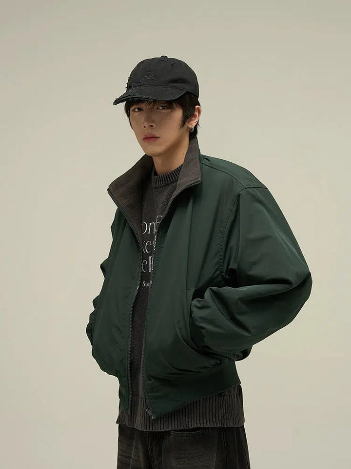 Fleece Double-sided Bomber Jacket