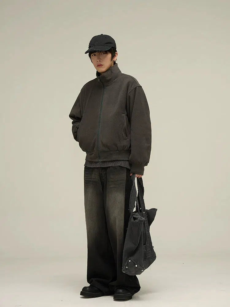 Fleece Double-sided Bomber Jacket