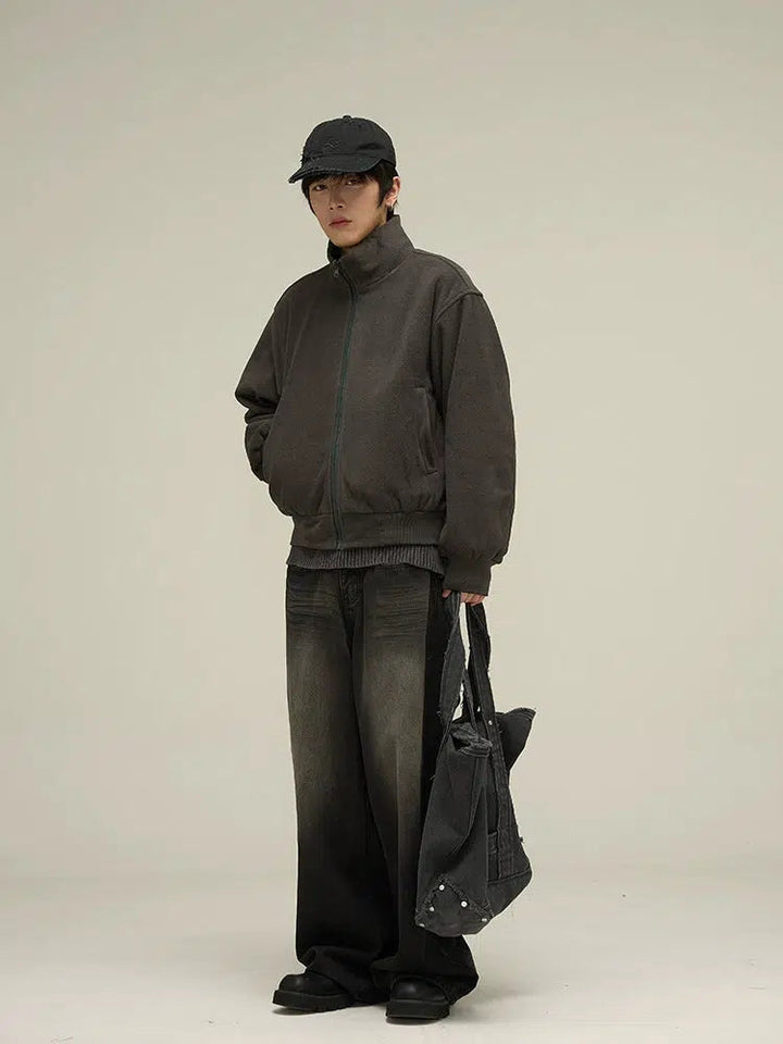 Fleece Double-sided Bomber Jacket