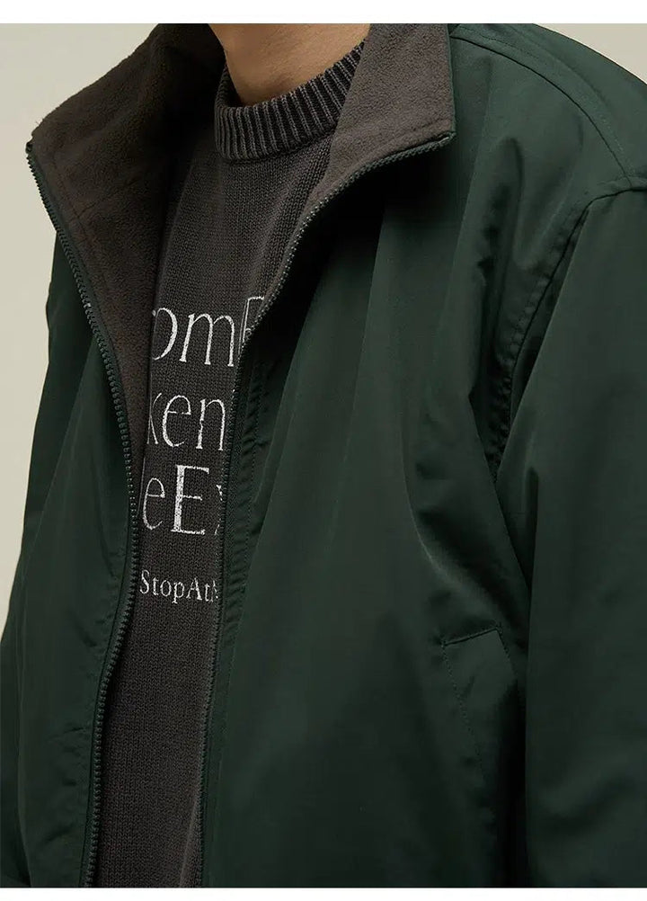 Fleece Double-sided Bomber Jacket