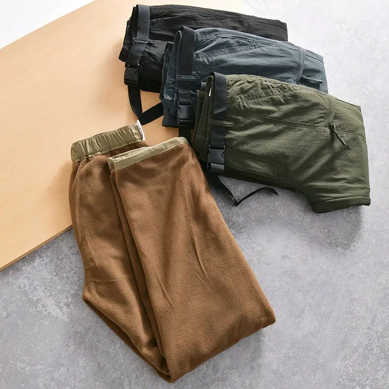 Fleece Straight-leg Cargo Pants