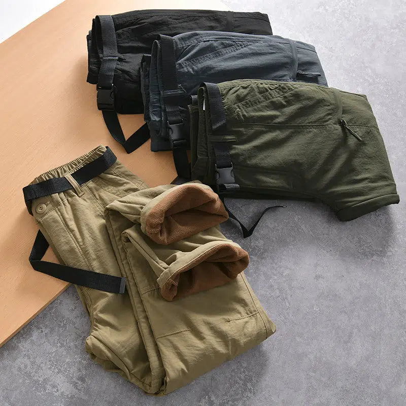 Fleece Straight-leg Cargo Pants