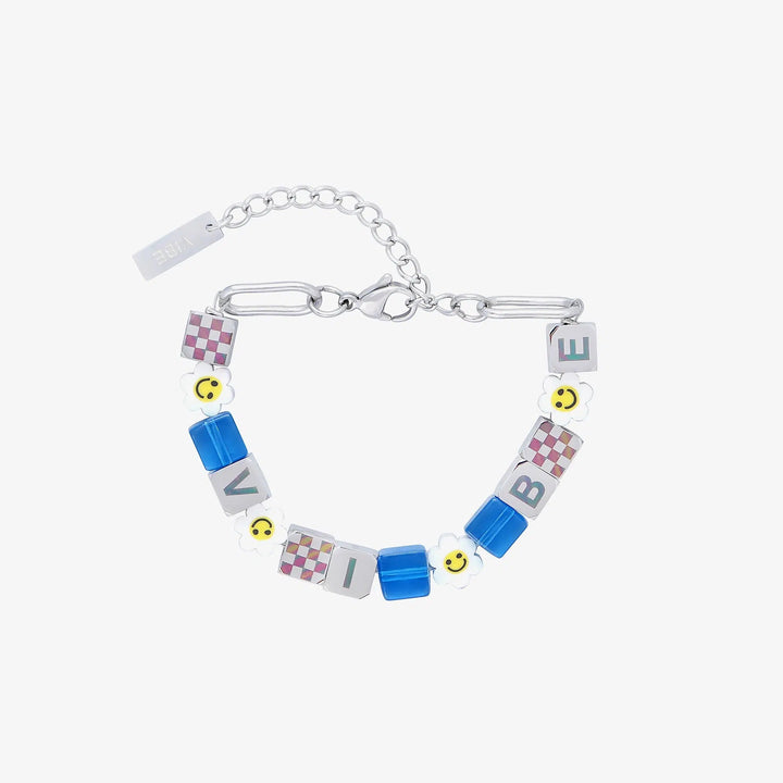 Floral Accents Beaded Charm Bracelet