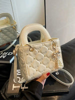 Floral Embellishments Quilted Handbag