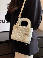Floral Embellishments Quilted Handbag