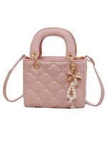 Floral Embellishments Quilted Handbag