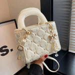 Floral Embellishments Quilted Handbag