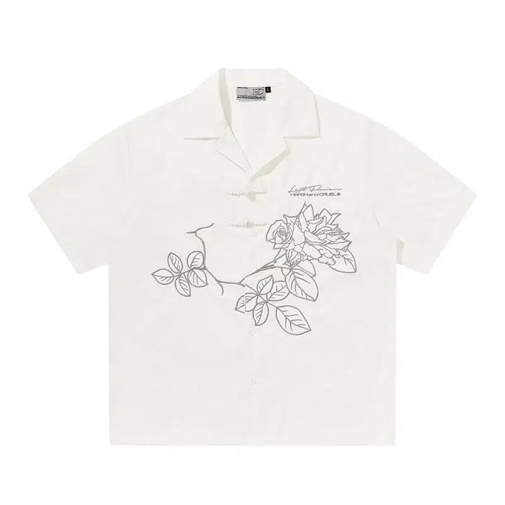 Floral Embroidered Button-down Shirt