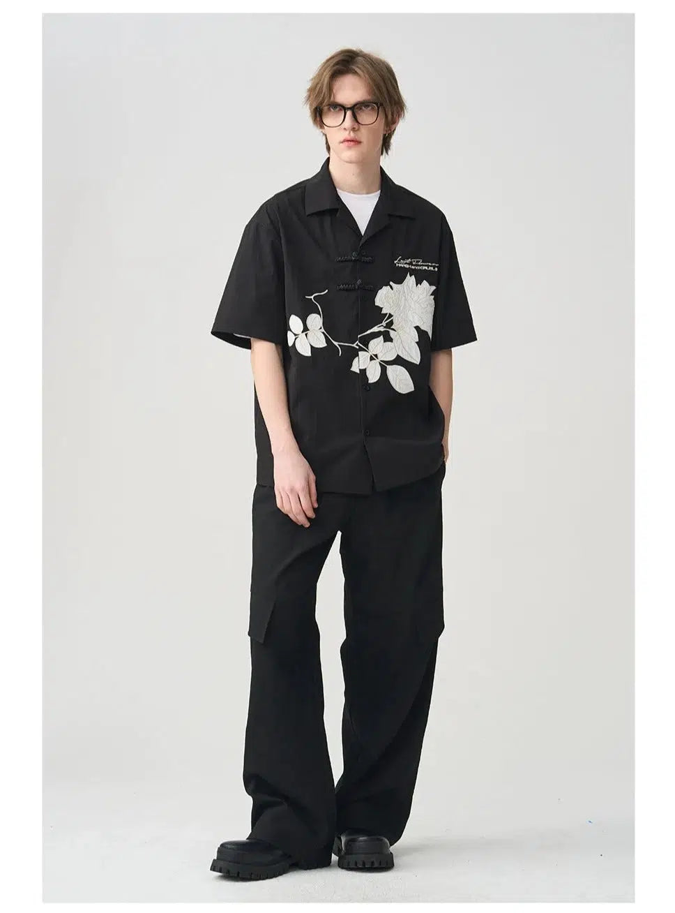 Floral Embroidered Button-down Shirt
