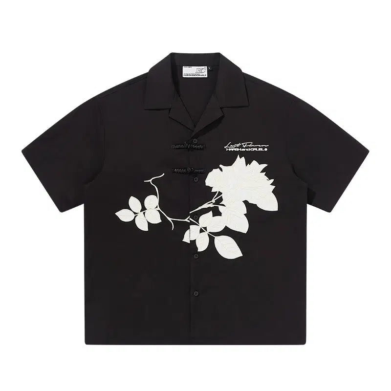 Floral Embroidered Button-down Shirt