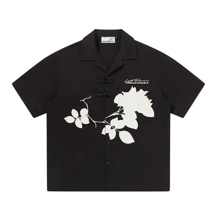 Floral Embroidered Button-down Shirt