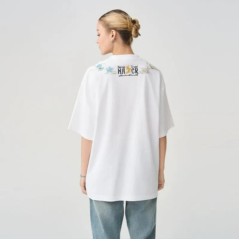 Floral Embroidered Crewneck T-shirt