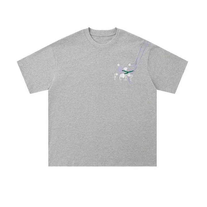 Floral Embroidered Short Sleeve T-shirt