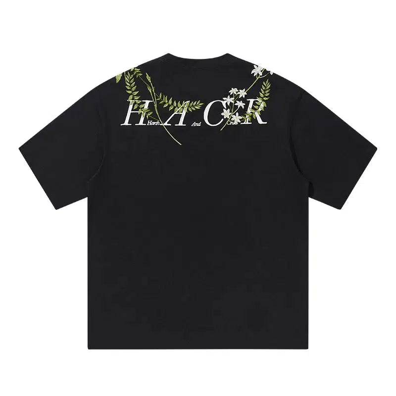 Floral Embroidery Breathable T-shirt