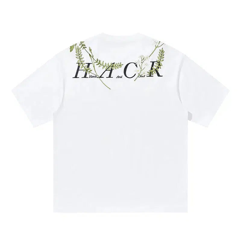 Floral Embroidery Breathable T-shirt
