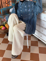 Floral Embroidery Denim Jacket