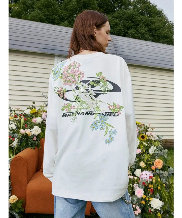Floral Embroidery Long-sleeved Pullover