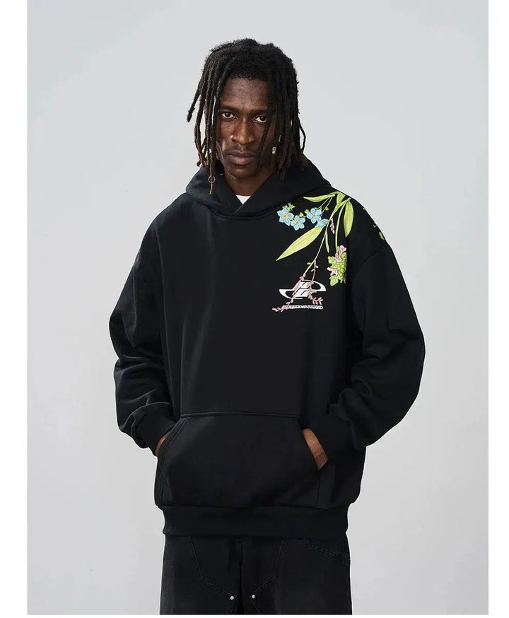 Floral Graphic Back Hoodies