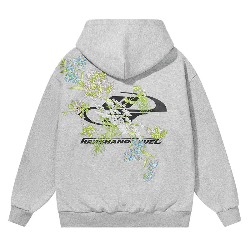 Floral Graphic Back Hoodies
