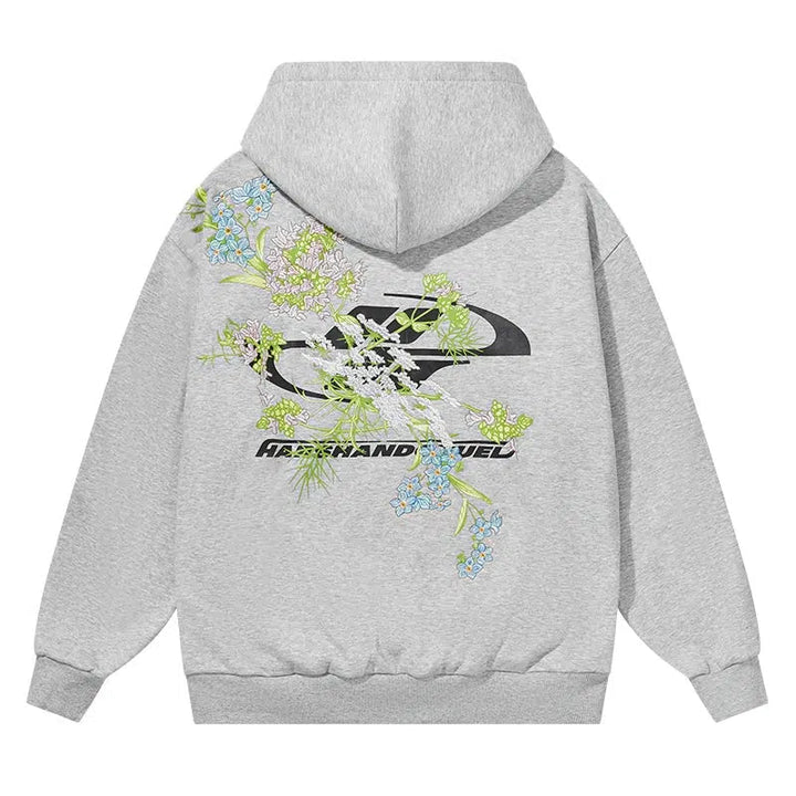 Floral Graphic Back Hoodies