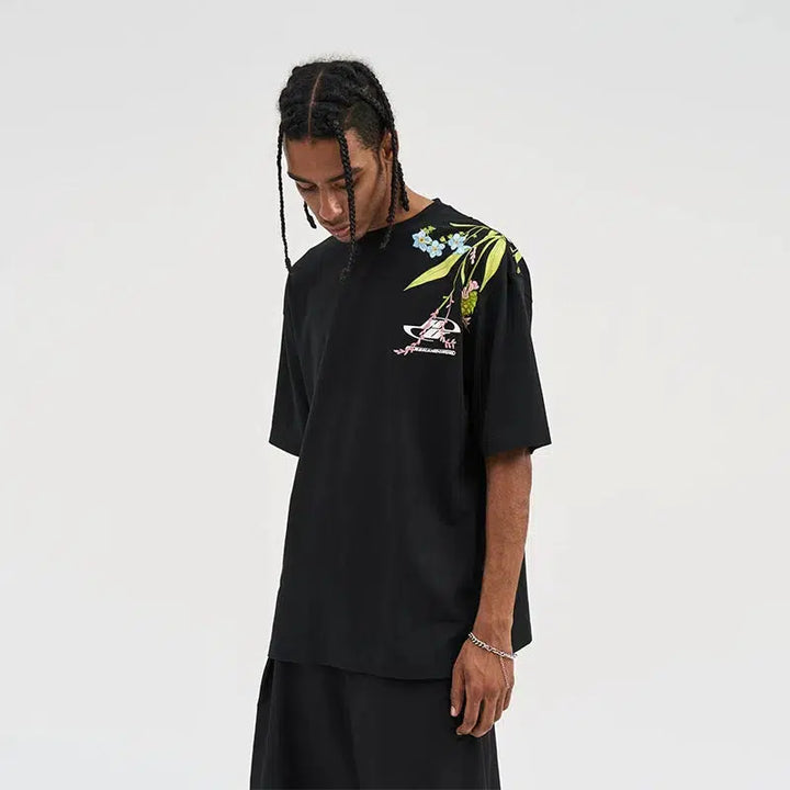 Floral Graphic Short-sleeved T-shirt