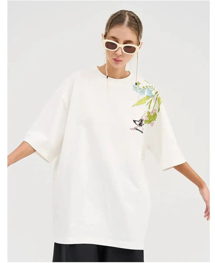 Floral Graphic Short-sleeved T-shirt