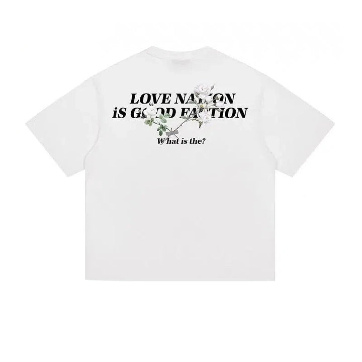 Floral Graphic Slogan T-shirt