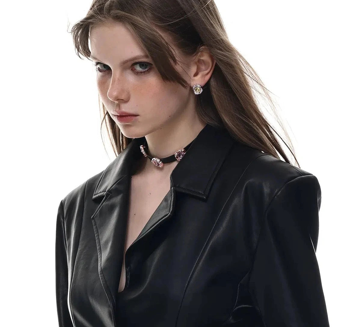 Floral Leather Necklace